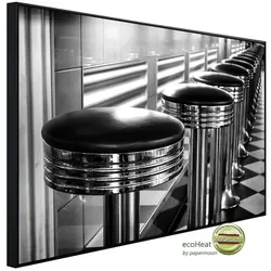 papermoon Infrarotheizung »EcoHeat - Diner Hocker Schwarz + Weiss«, Matt-Effekt - bunt