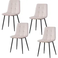 Hti-Living Stuhl Mesa Velvet Creme