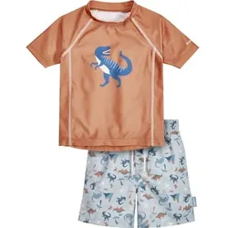 Playshoes UV-Schutz Bade-Set Dino allover ocker, 98/104