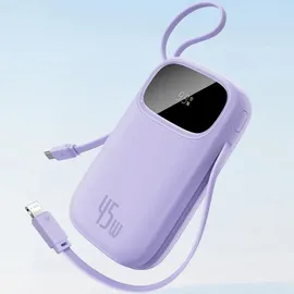 OEM Enerfill Powerbank Mit Display Und Usb-c-lightning-kabeln – Violett
