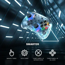 GameSir T4 Mini Game Controller für Windows PC/iOS/Android/Switch Transparent - Weiß (PC/Android/Switch/i