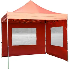 VCM Faltpavillon 3 x 3 m inkl. 2 Seitenteile Terracotta