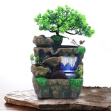 Zimmerbrunnen Desktop Fengshui Water Fountain mit Led -Lampe Wasserfall Zimmer springbrunnen(18 X 15 X 30 cm )