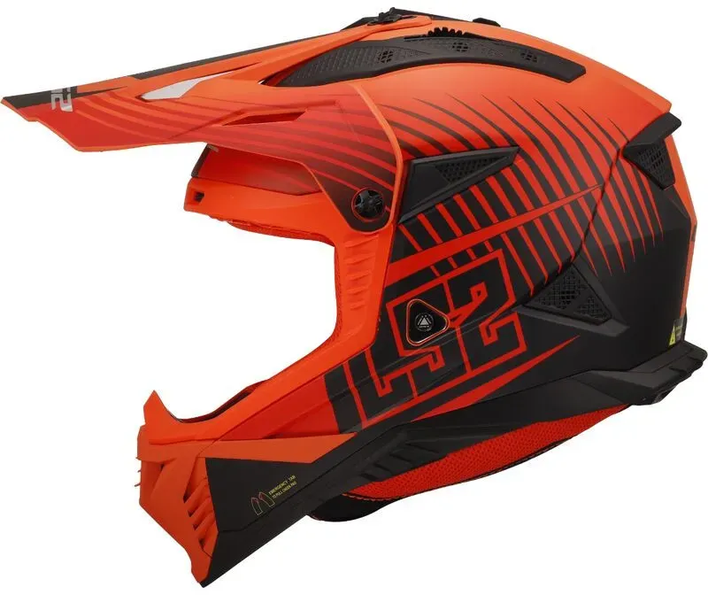 Ls2 Mx708 Fast Ii Duck Matt/Neonorange/Rot XXL
