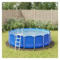 vidaXL Pool-Bodentuch Hellgrau Ø396 cm