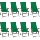 vidaXL Gartenstuhl 69 x 69 x 110 cm grau/grün 8 St.