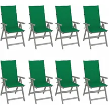 vidaXL Gartenstuhl 69 x 69 x 110 cm grau/grün 8 St.