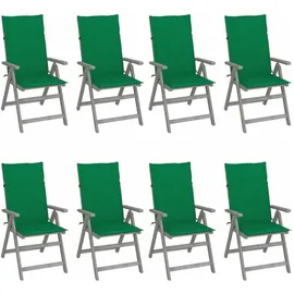 vidaXL Gartenstuhl 69 x 69 x 110 cm grau/grün 8 St.