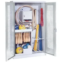 C+P Sportgeräteschrank mit Lochblech-Flügeltüren (Typ 1), HxBxT 195x120x50 cm,