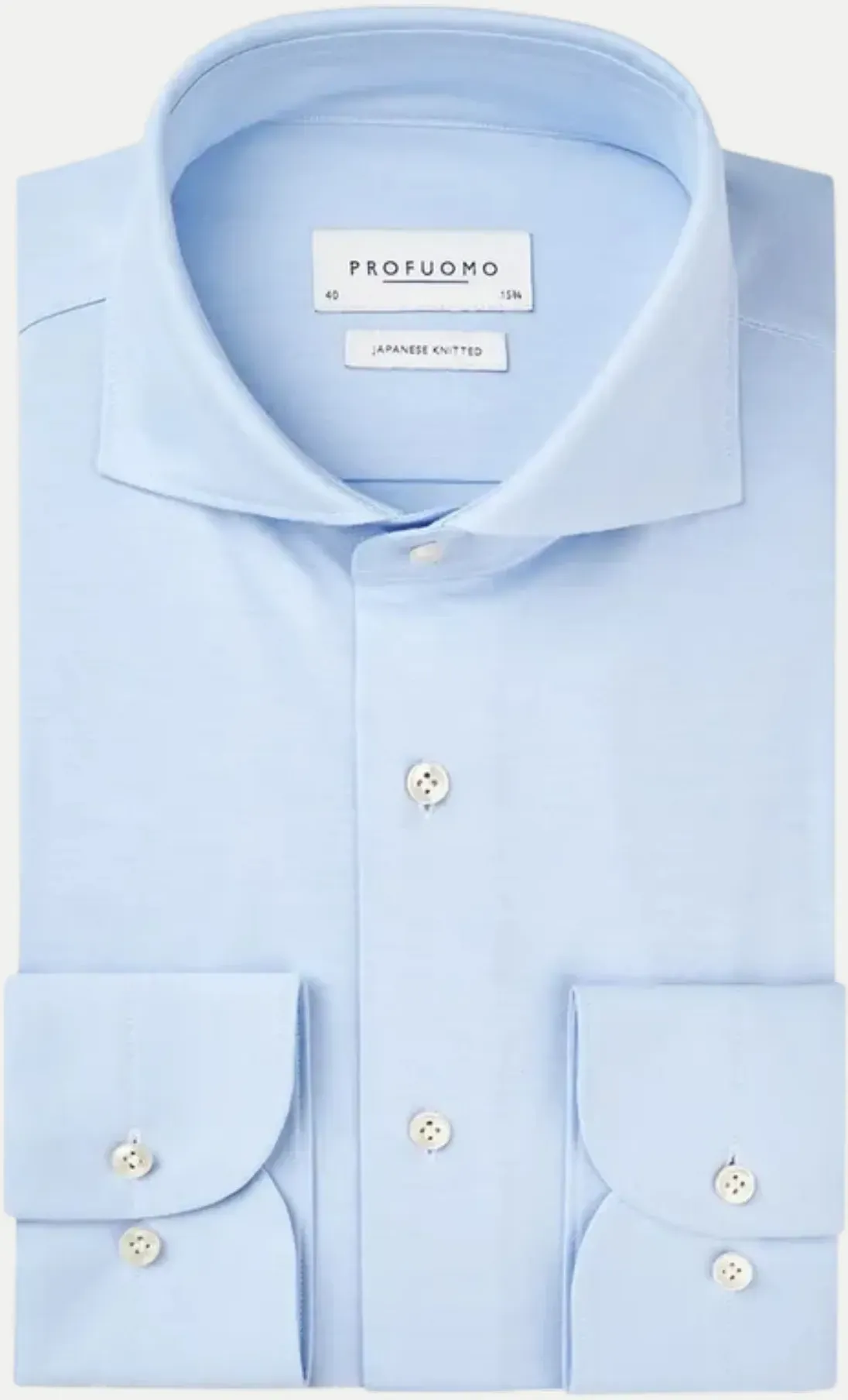 Slim-Fit Hemd Japanese Knitted Blau 45