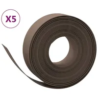 vidaXL Rasenkanten 5 Stk. Braun 10 m 15 cm Polyethylen -