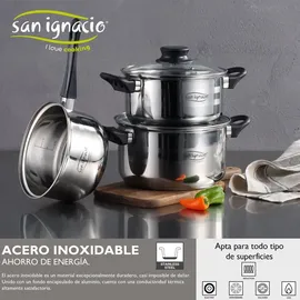 San Ignacio 18/22/26 cm Pk3210 Kochtopfset mit Pfannen 5 Stücke - Optimum Plus - One Size