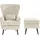 Home Affaire Ohrensessel Sallito Polyester 76 x 109 x 85 cm Beige mit Hocker