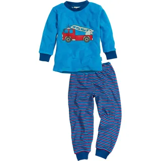 Playshoes Unisex Kinder Zweiteilig Schlafanzug Frottee Feuerwehr, Feuerwehr, 140