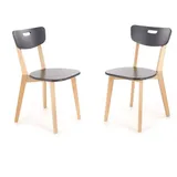 FabiMax 4-Fußstuhl Holzstuhl Lenio, Skandi-Stil, Gestell aus Buche, modern, stabil, pflegeleicht schwarz