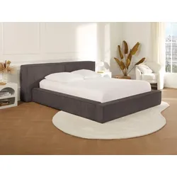 Bett mit Bettkasten - 180 x 200 cm - Cord - Taupe - TIMANO von Pascal Morabito