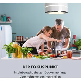 Klarstein Tron Ambience Inselhaube 38 cm weiß inkl. 2 Aktivkohlefiltern