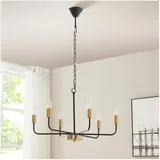 lux.pro Bishop 6-flg. 60 cm modern schwarz/messingfarben