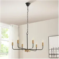 lux.pro Bishop 6-flg. 60 cm modern schwarz/messingfarben