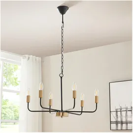 lux.pro Bishop 6-flg. 60 cm modern schwarz/messingfarben