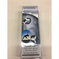 Koss Clipper Clip-On Stereo Kopfhörer silber,  Lautstärkeregler und Tasche,  OVP