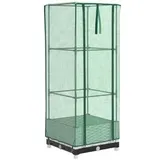 vidaXL Hochbeet mit Gewächshaus-Aufsatz Rattan-Optik