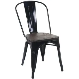 chefgastro Stapelstuhl Holz Schwarz