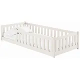 Kids Collective Jugendbett Bodenbett 80 x 180 cm Kiefer massiv beige