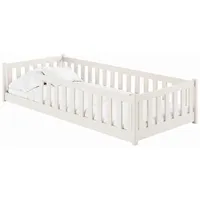 Kids Collective Jugendbett Bodenbett 80 x 180 cm Kiefer massiv beige