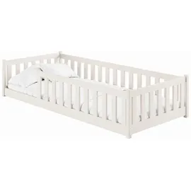 Kids Collective Jugendbett Bodenbett 80 x 180 cm Kiefer massiv beige