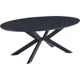 Home Deluxe Esstisch Oval AVENTIS inkl. Sternfuß - 200 x 120 cm Dark Oak |Küchentisch, Esszimmer, Esszimmertisch
