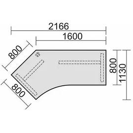 Geramöbel Flex höhenverstellbarer Schreibtisch ahorn L-Form, C-Fuß-Gestell silber 216,6 x 113,0 cm