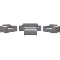 Beliani Lounge 5er Set Loungeset grau/weiß
