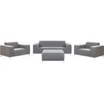 Beliani Lounge 5er Set Loungeset grau/weiß