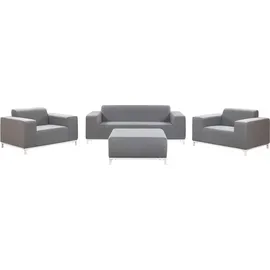 Beliani Lounge 5er Set Loungeset grau/weiß