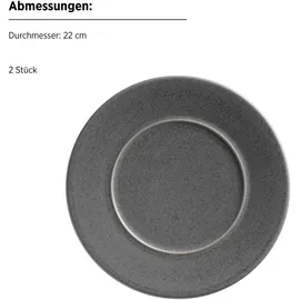 Mäser Unico, Geschirr Set für 2 Personen, Steinzeug, anthrazit