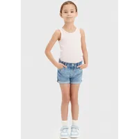 Levi's Jeansshorts LEVI'S KIDS "LVG MINI MOM SHORT W/ ROLL CUF" Gr. 10 (140), N-Gr, blau (vibe check) Mädchen Jeans for GIRLS