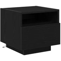 VidaXL Nachttisch mit LED-Lichtern Schwarz Eiche 40x39x37 cm