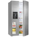 Exquisit SBS5520-CF-040E Side-by-Side (513 l, 1862 mm hoch, Silber)