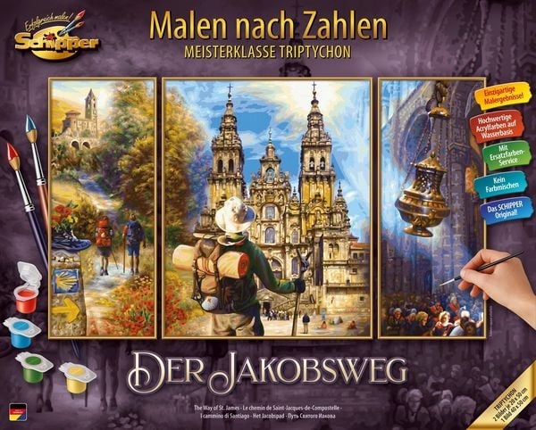 Produktbild Schipper 609260854 - Malen nach Zahlen, Der Jakobsweg, Triptychon, 50 x 80 cm