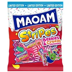 MAOAM Stripes Berries & Cream Kaubonbons 175,0 g