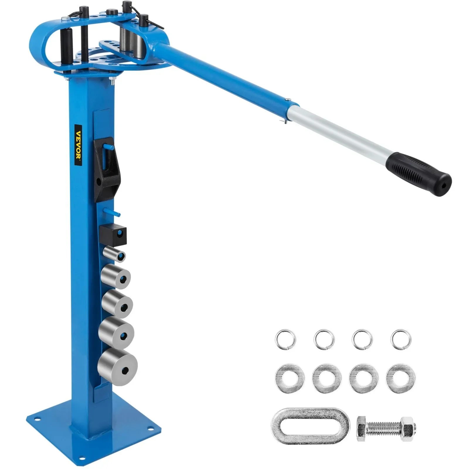 VEVOR Biegen Presser Bender Rohr Stahl, 111,76 cm Teleskopgriff Rohrbiegemaschine, 5/16 x 1-1/4 Zoll und 1/4 x 1-15/16 Zoll Flussstahlkapazität Rohrbiegegerät, Rohrbieger Set mit 7 Formen und 3 Ring