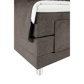 Alina Boxspringbett ALINA "Elsa mit Motor", braun (braungrau gcp 84), B:181cm L:220cm, Chenille GCP (100% Polyester), Komplettbetten, Boxspringbett, inklusive Matratze und Topper, in verschiedenen Größen und Härtegraden