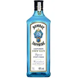 Bombay Sapphire Distilled London Dry Gin, 40% Vol., 100 cl/1L, per Dampfinfusion hergestellt mit 10 erlesenen exotischen Botanicals, ideal für die Hausbar und als Geschenk ab 18 (Packung mit 6)
