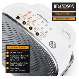 Brandson Heizlüfter 1500 W Silber/Weiß
