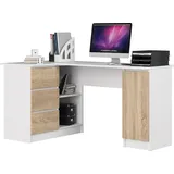 akord furniture factory AKORD B20 links Weiß Front Sonoma-Eiche B155 x H77 x T85 cm - Weiß/Bronze