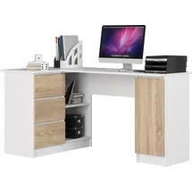 akord furniture factory AKORD B20 links Weiß Front Sonoma-Eiche B155 x H77 x T85 cm - Weiß/Bronze