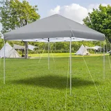 NAIZY Faltpavillon 3x3 m Pavillon Wasserdicht Gartenpavillon mit Tragetasche Faltbar Zelt Polyester Partyzelt UV-Schutz Metall-Verstrebungen, Hellgrau