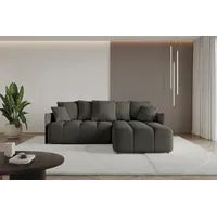 Altdecor Ecksofa mit Schlaffunktion und Bettkasten LONLI-L 251x189x68 Schwarz