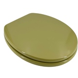 ADOB WC Sitz Klobrille Holzkern Farbe Moosgrün, extrem stabil, messing verchromte Scharniere, WC-Brille WC-Deckel, 85074
